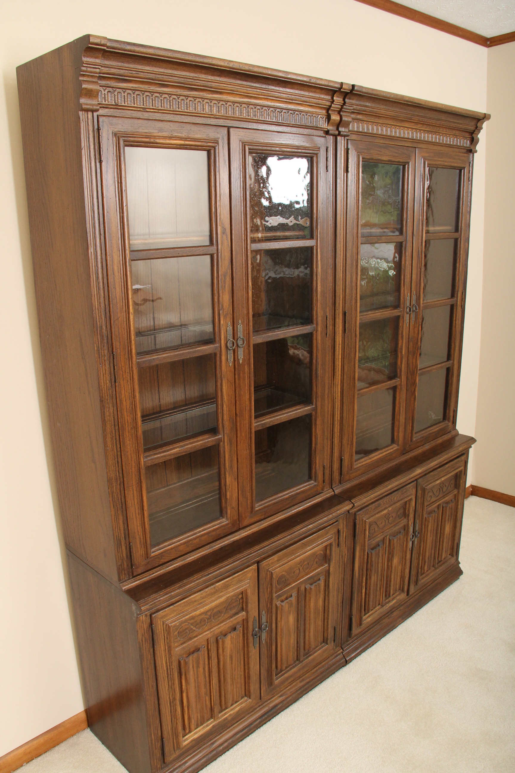 Pair of Oak China Cabinets