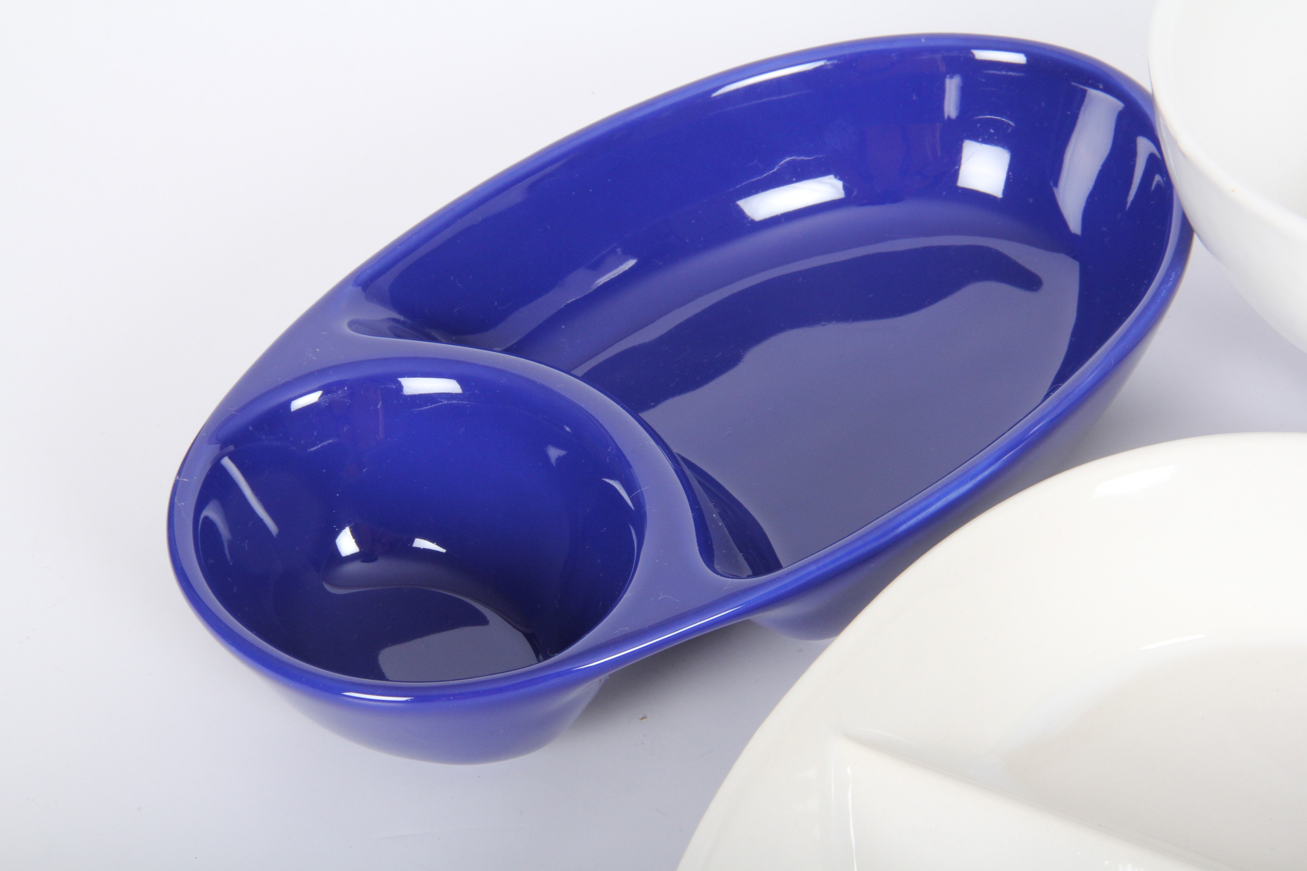 Cobalt Blue and White Serving Ware
