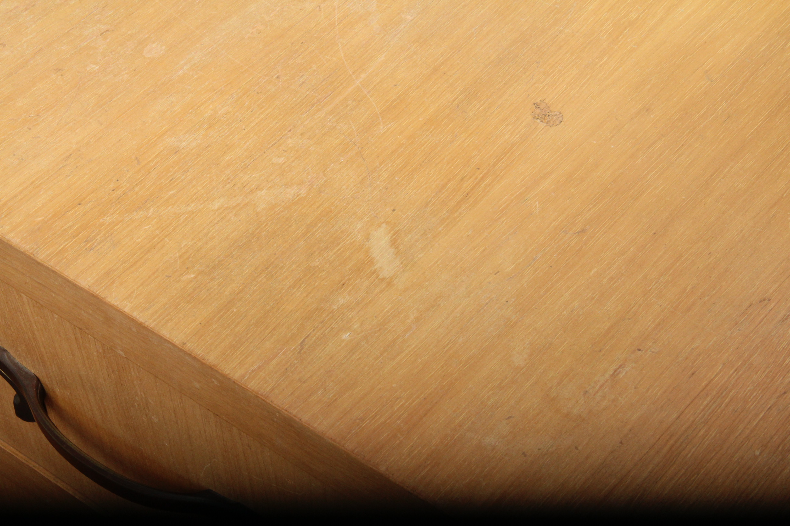 Vintage Blonde Veneered Dresser with Mirror