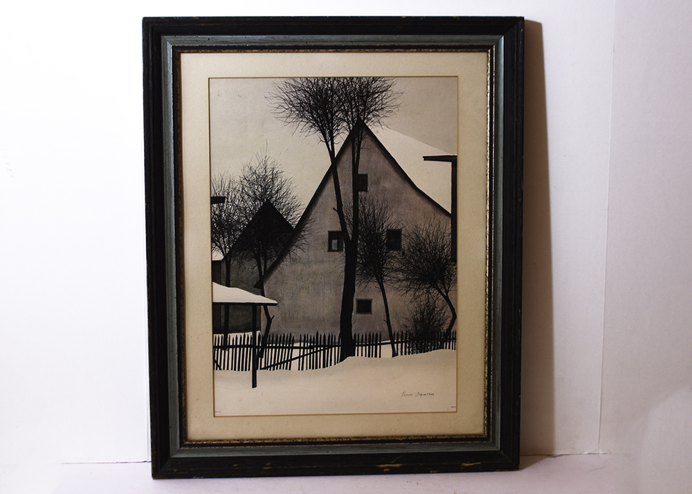 Framed Jacques Deperthes Signed Offset Lithograph