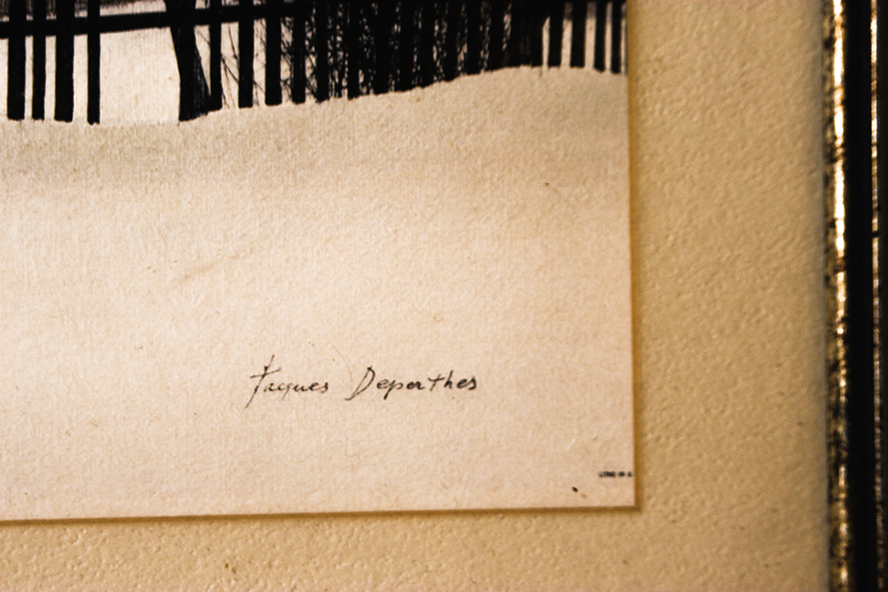 Framed Jacques Deperthes Signed Offset Lithograph