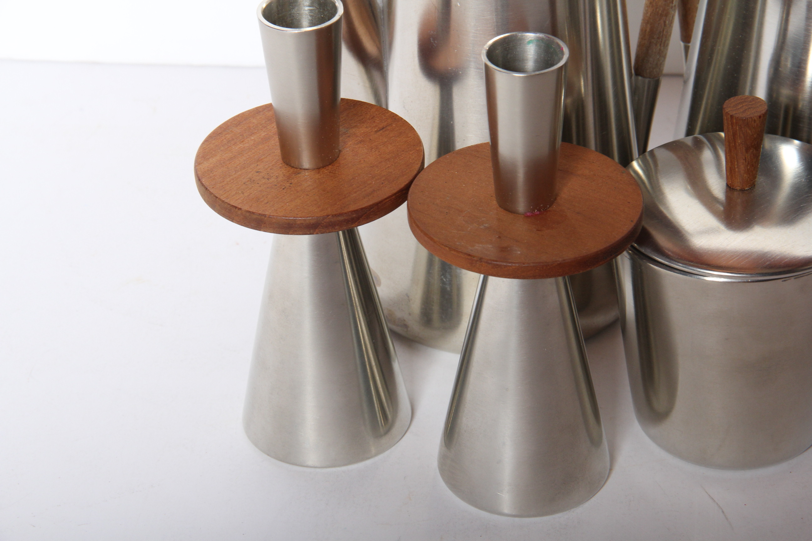 Sleek Modern Royal Holland Pewter Serving Set