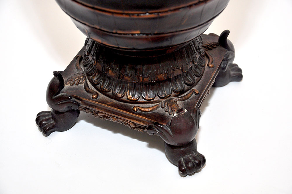 Faux Leather Decorative Urn