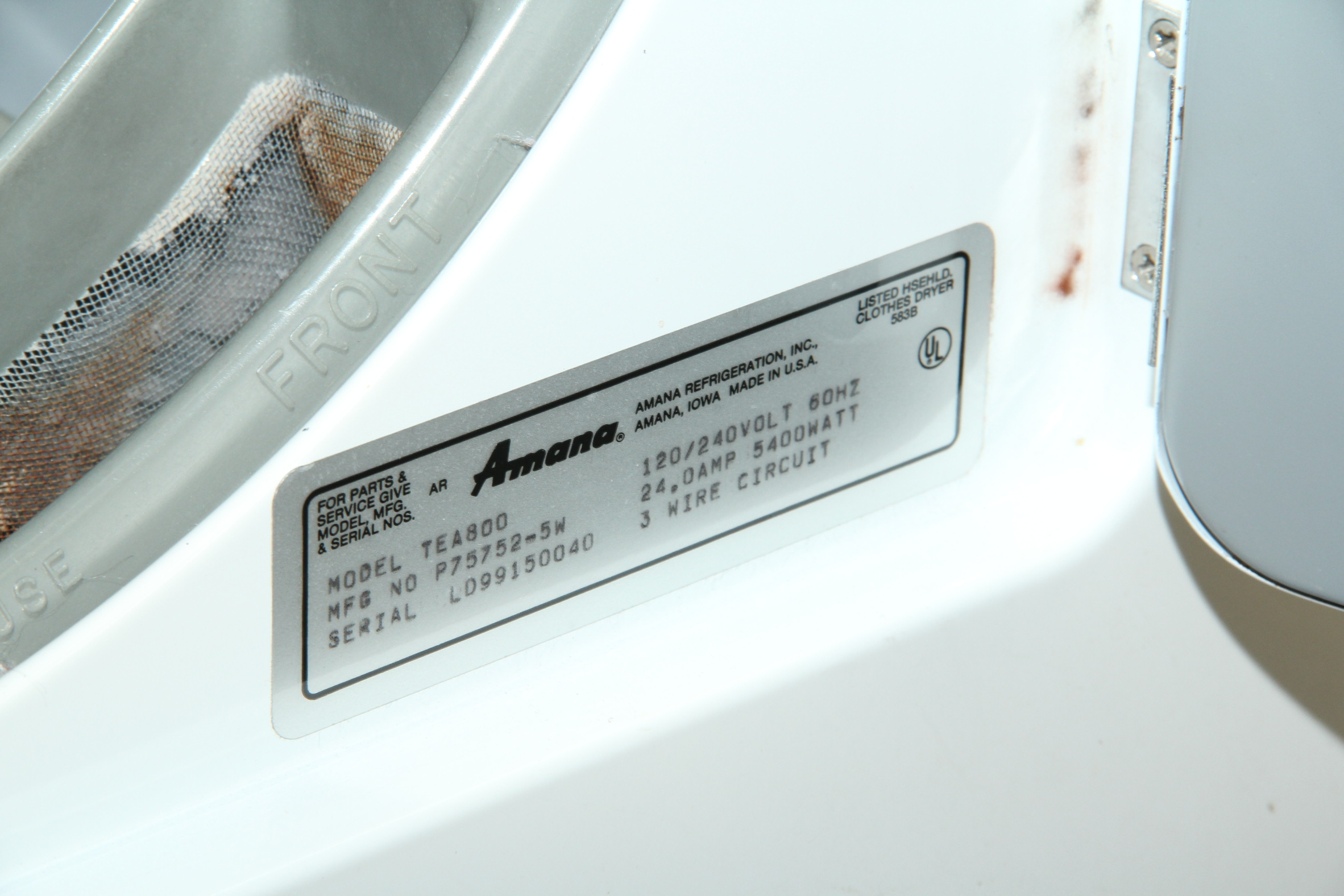 Amana Dryer