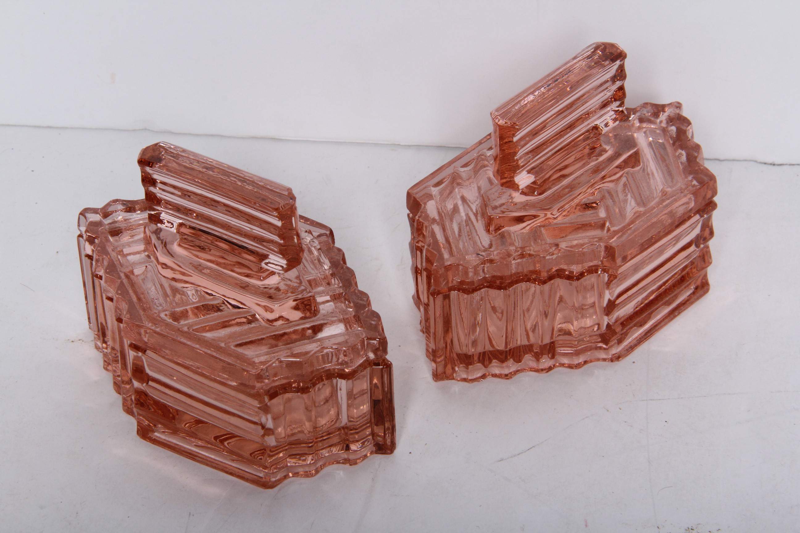 Pink Depression Glass Dresser Set