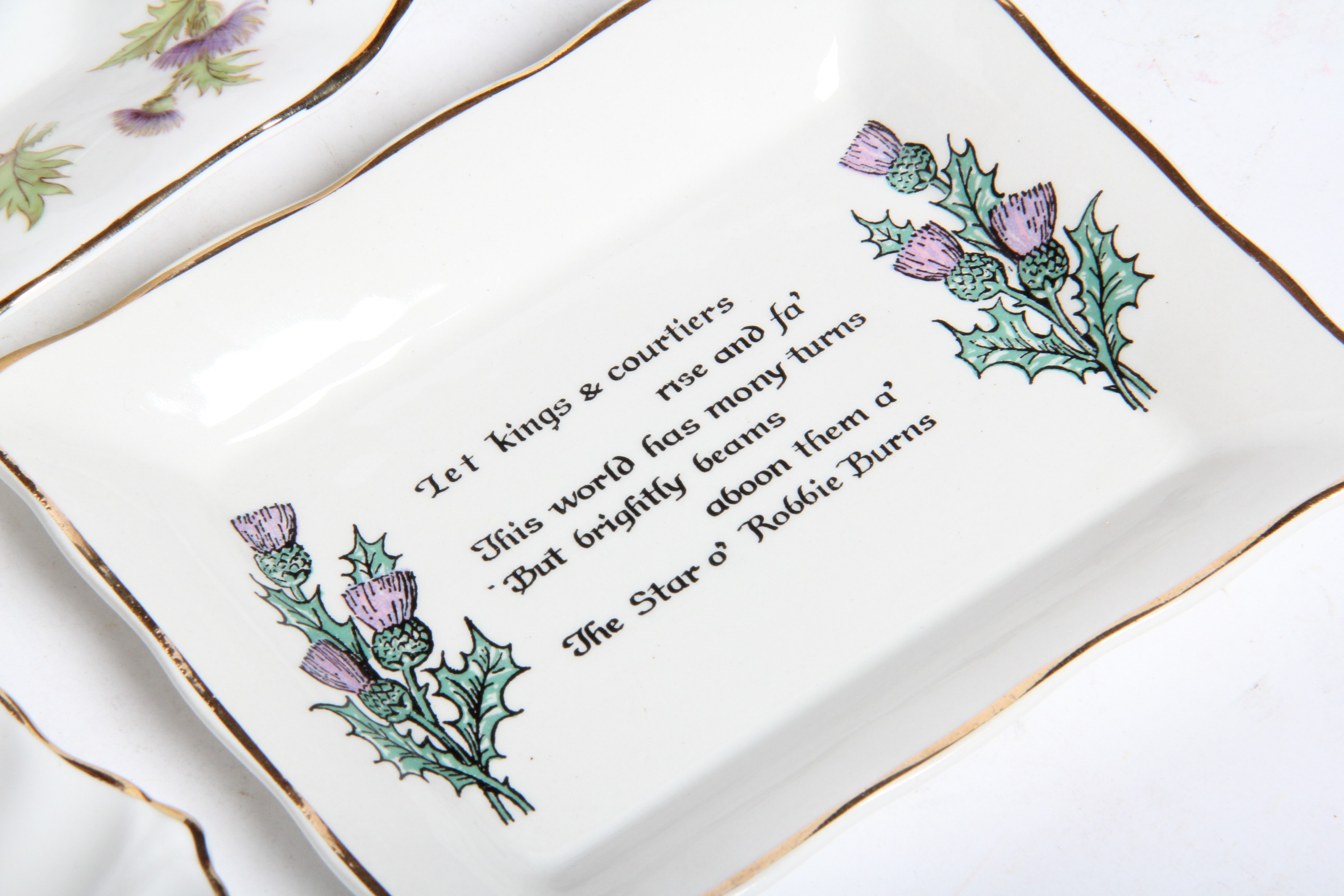 Thistle Motif China and Glass Assortment