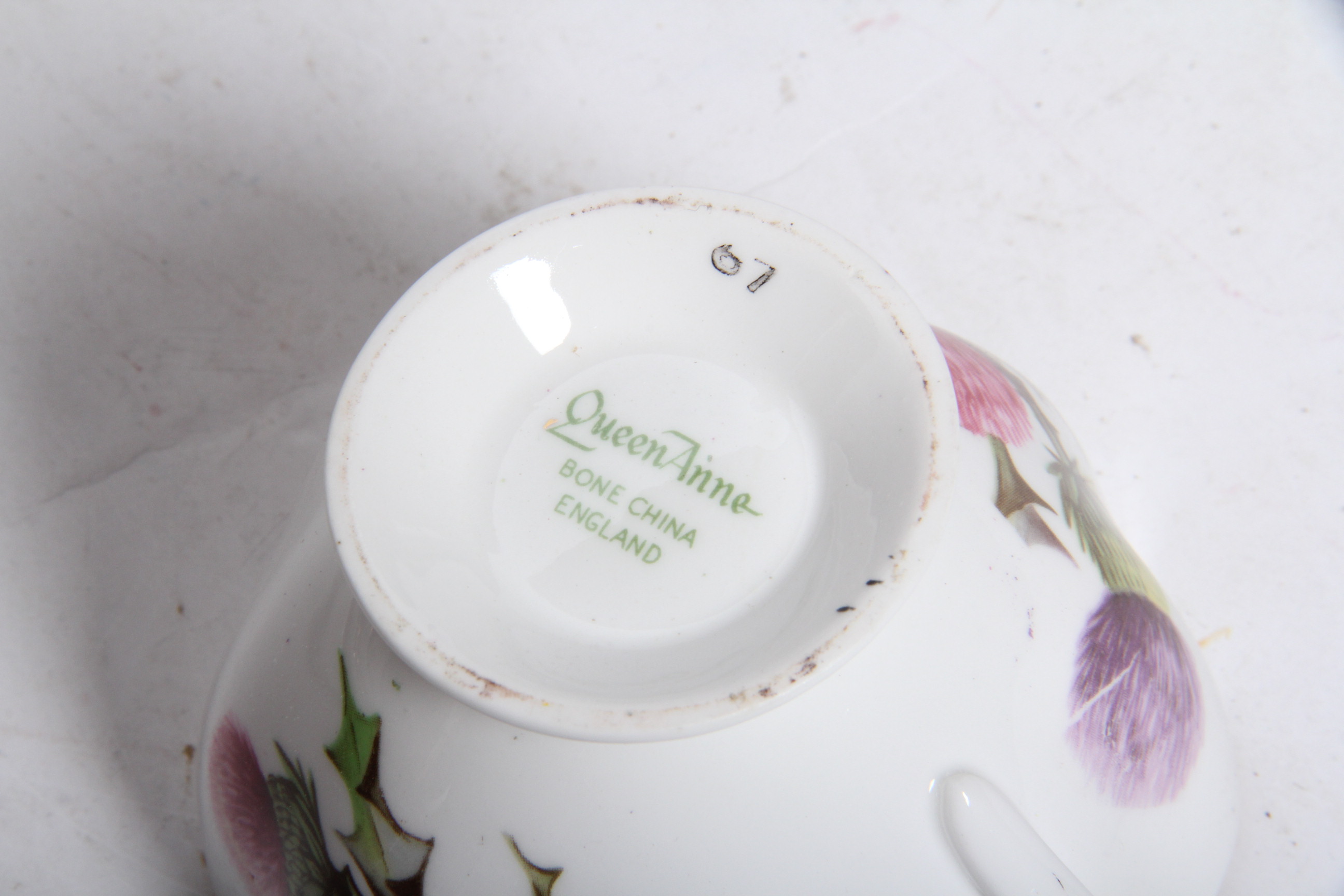 Thistle Motif China and Glass Assortment