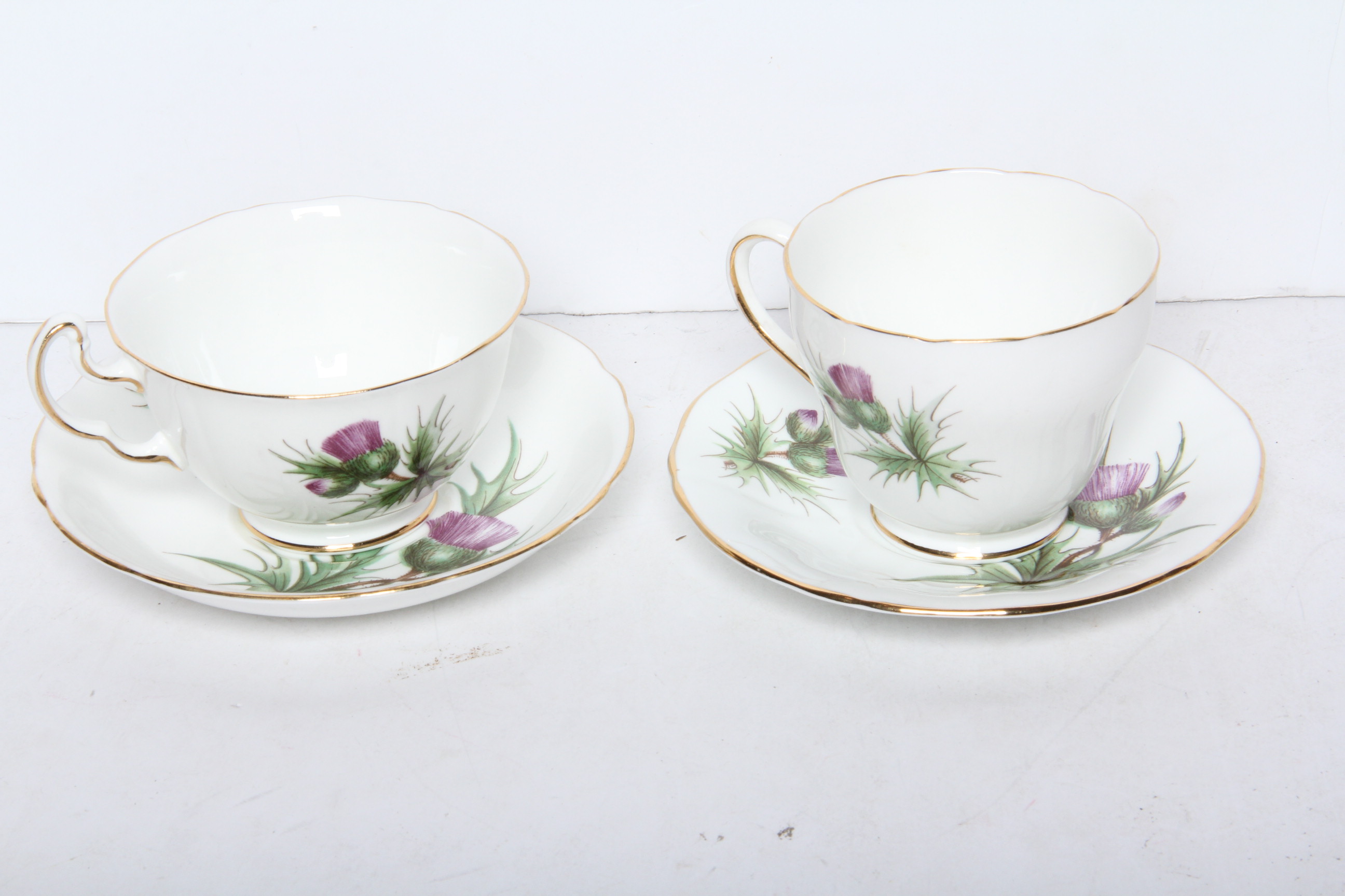 Thistle Motif China and Glass Assortment