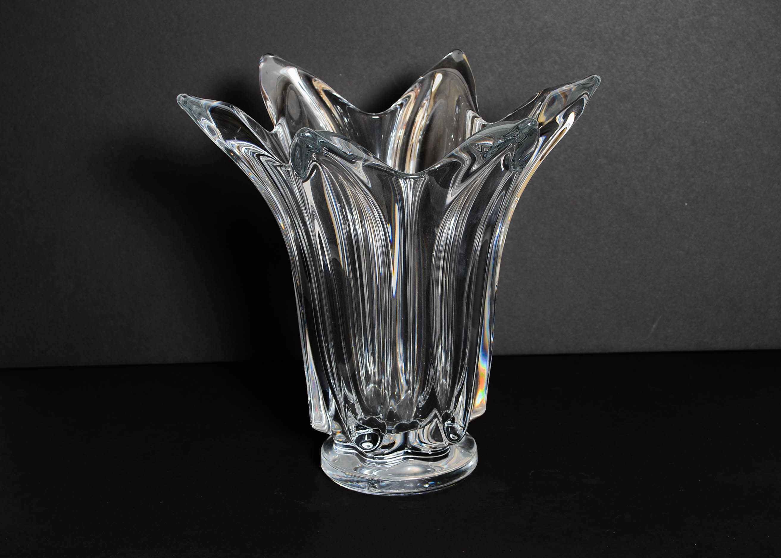 Large Crystal Art Vannes Vase c. 1960