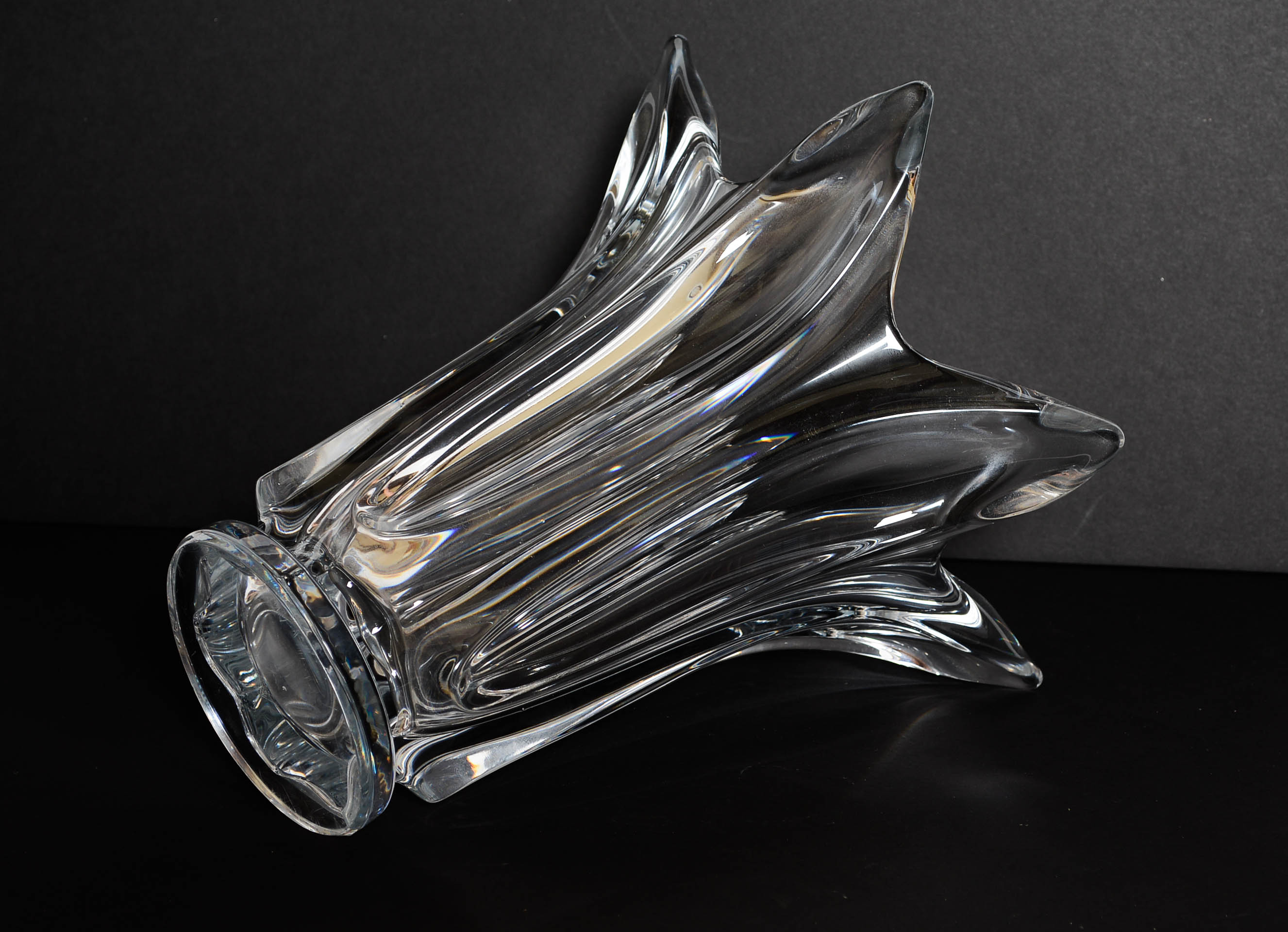 Large Crystal Art Vannes Vase c. 1960