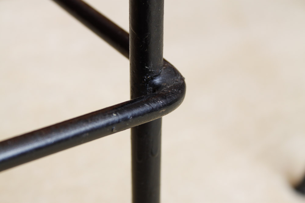 Trio of Oak and Metal Bar Stools