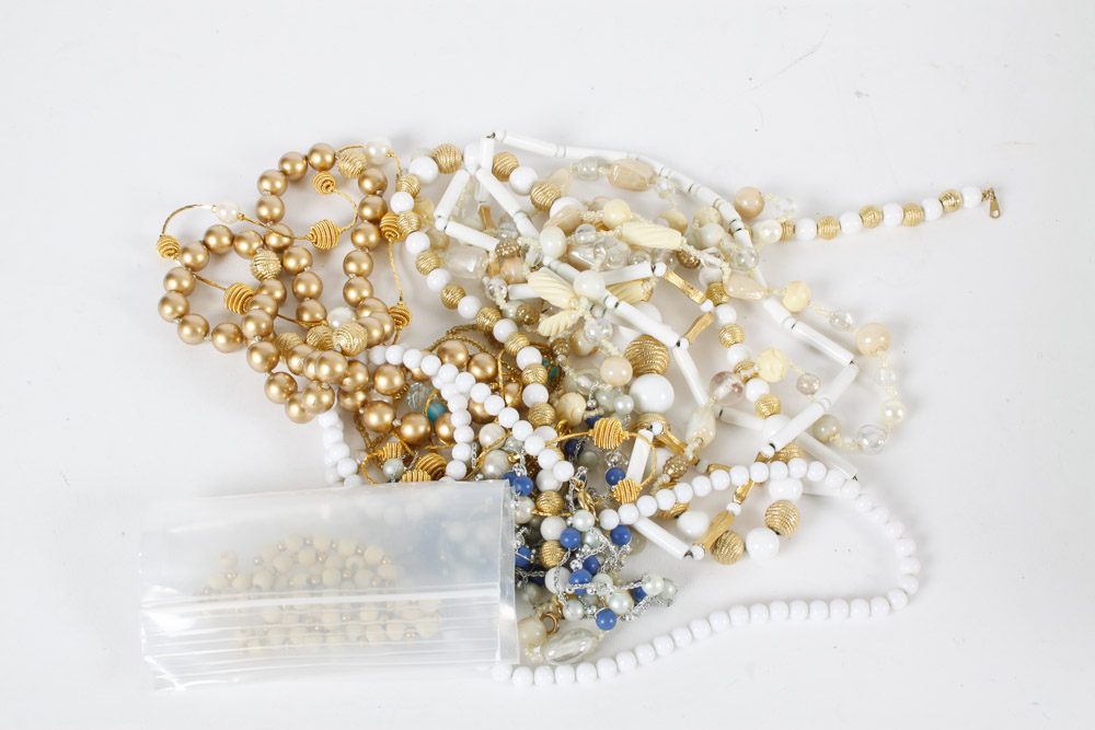 Assorted Costume Jewelry and Box