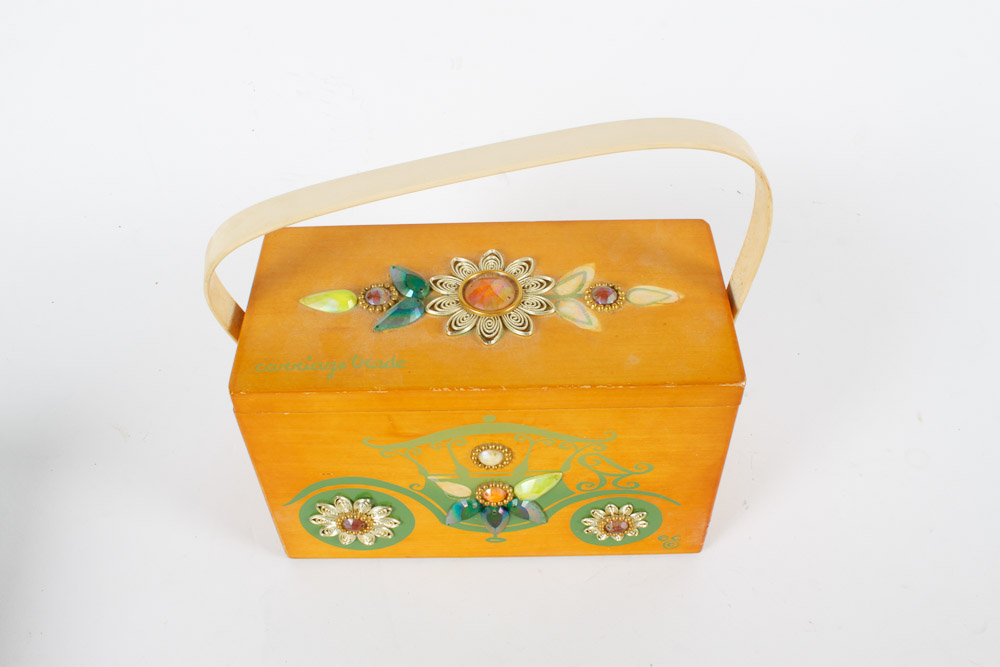 Trio of Wood Handled Handbags