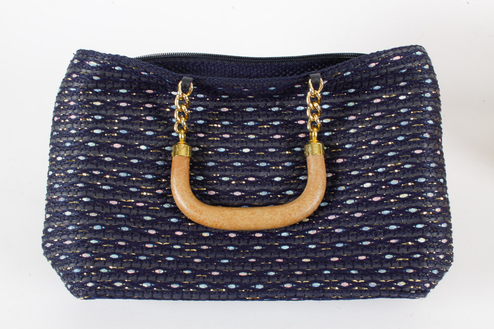 Trio of Wood Handled Handbags