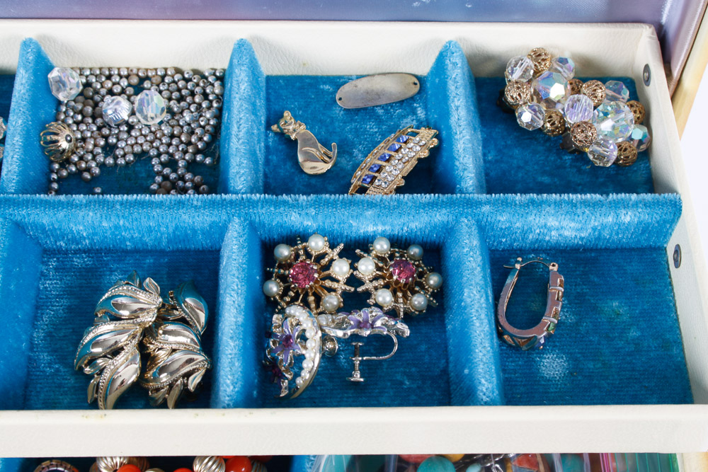Vintage Costume Jewelry and Box