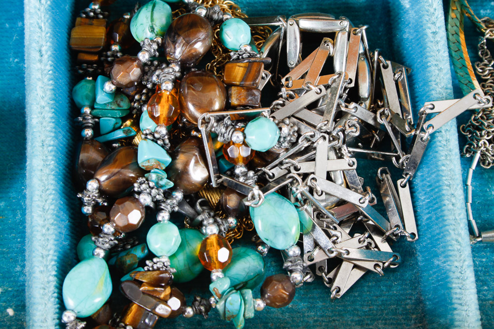 Vintage Costume Jewelry and Box