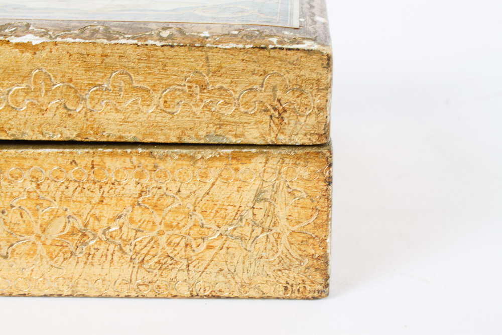 Italian Gesso Box and Hand Mirror