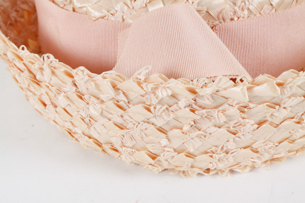 Two Pink Vintage Hats and Hat Box