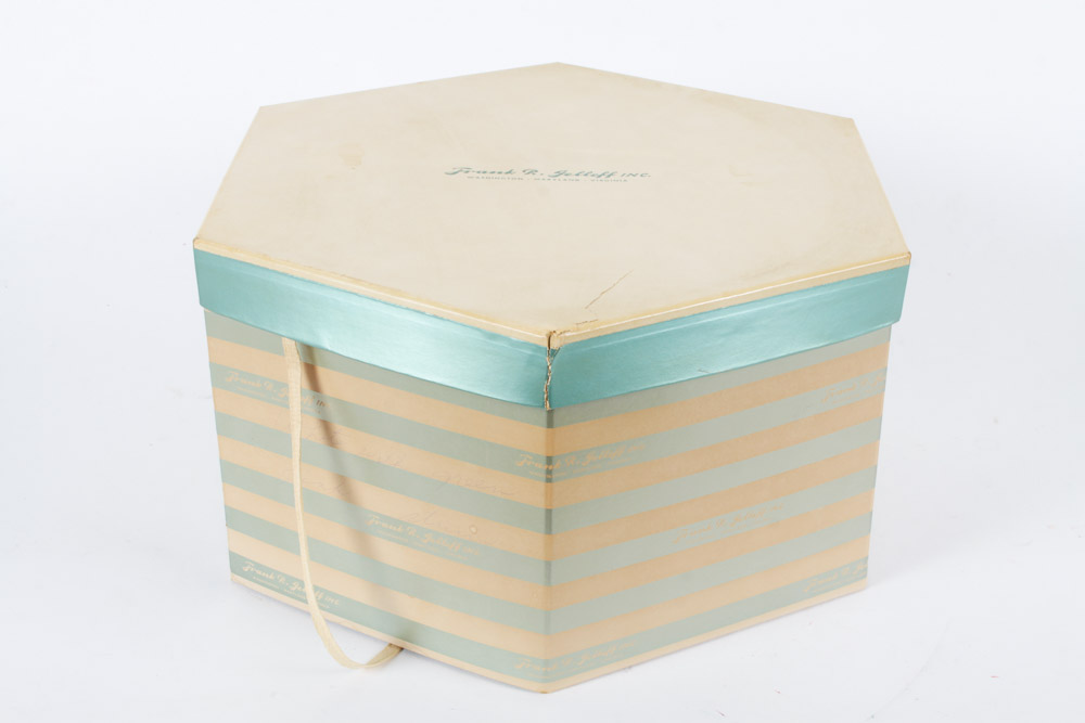 Two Pink Vintage Hats and Hat Box