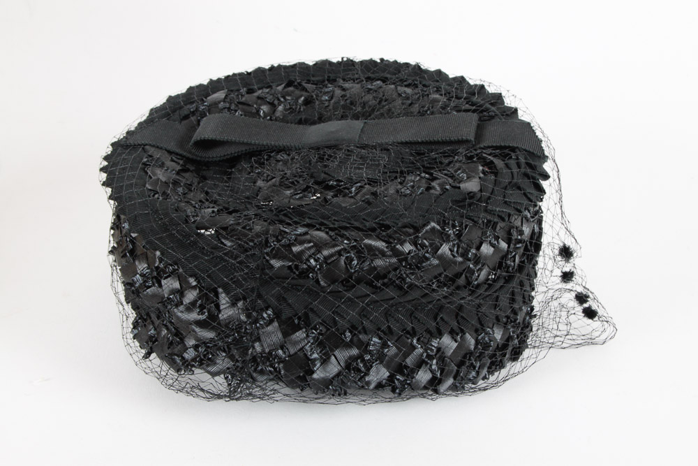 Two Vintage Pill Box Hats and Hat Box