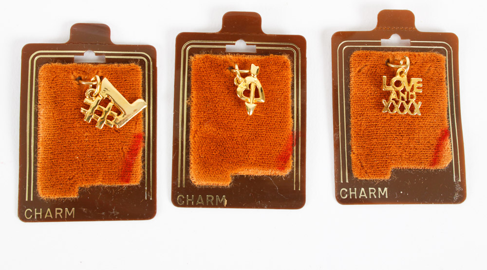 Gold Tone Charms and Charm Holders