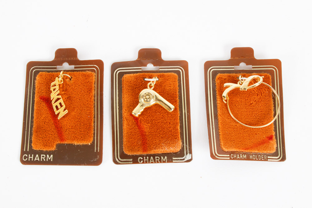 Gold Tone Charms and Charm Holders