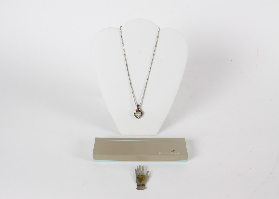 Fashion Heart Necklace and Brooch