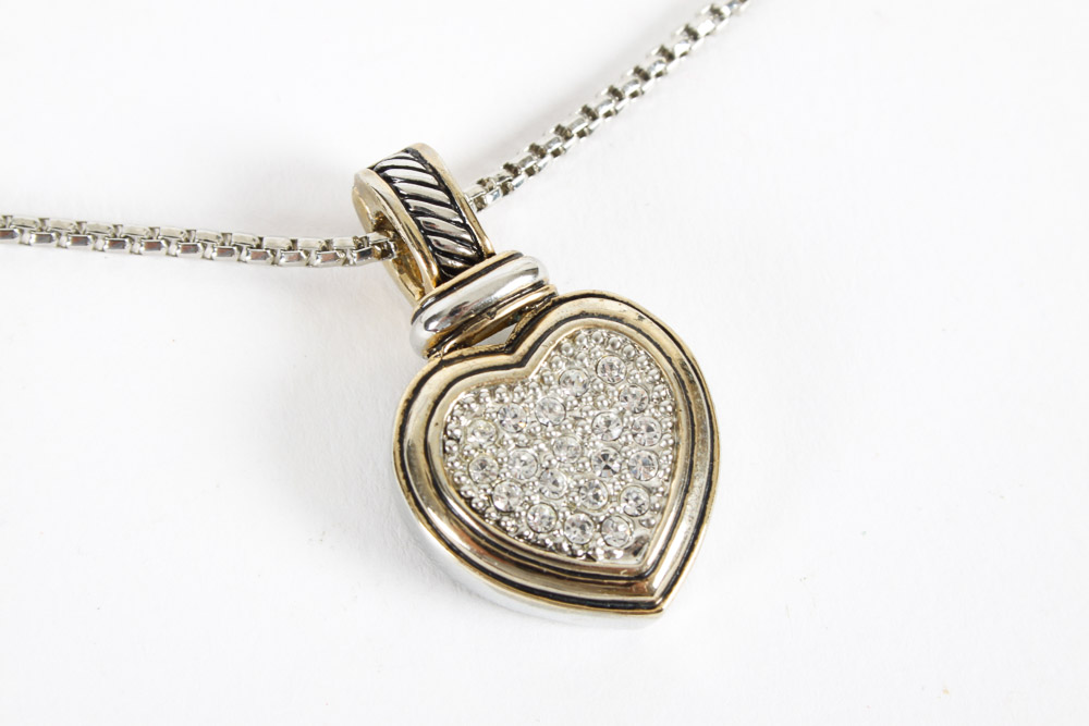 Fashion Heart Necklace and Brooch