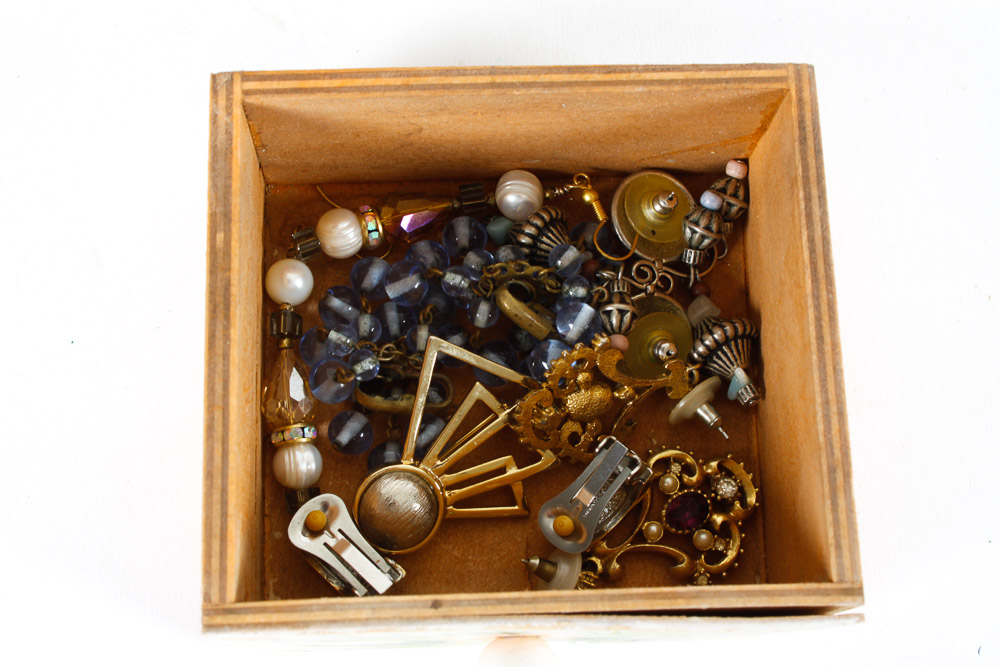 Costume Jewelry and Jewelry Box