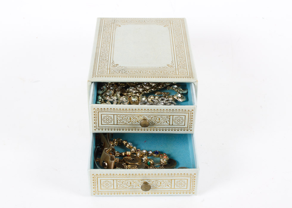 Vintage Costume Jewelry and Box