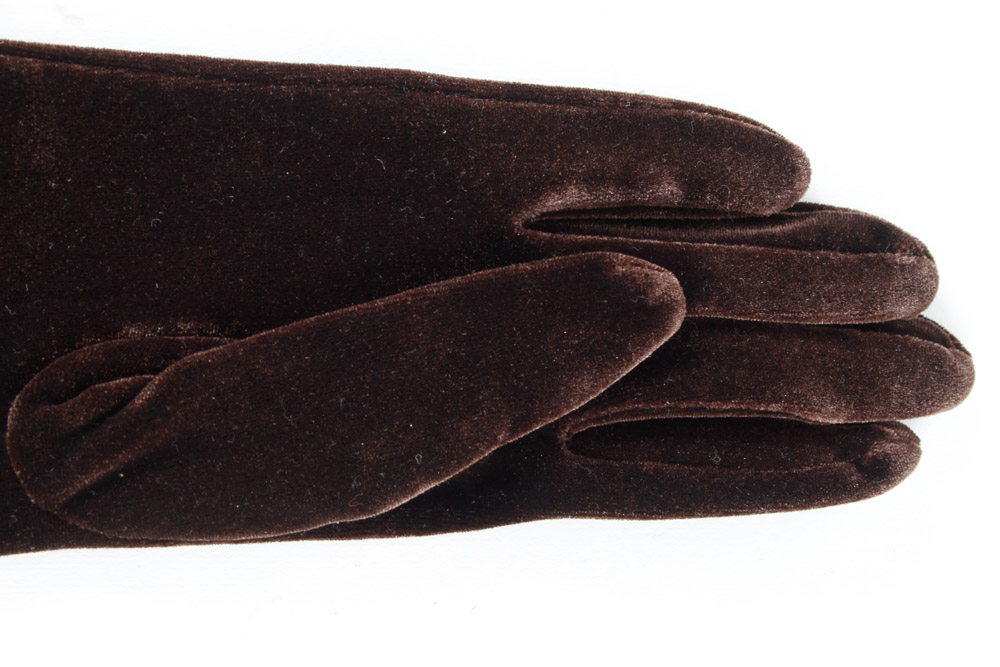 Cream and Brown Women's Gloves