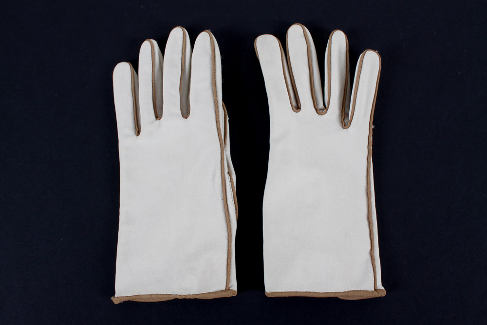 Cream and Brown Women's Gloves