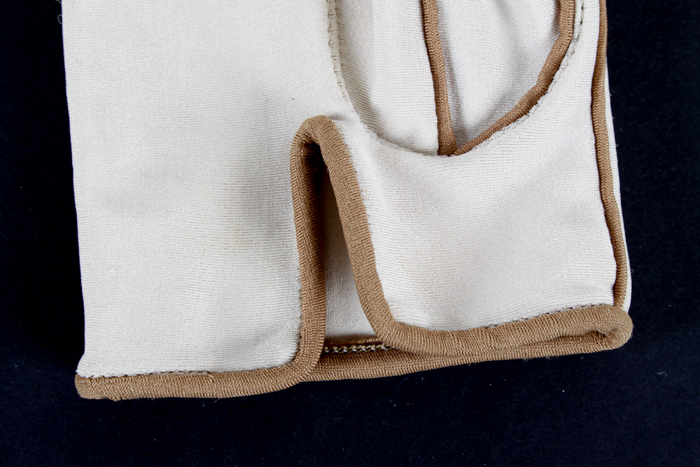 Cream and Brown Women's Gloves