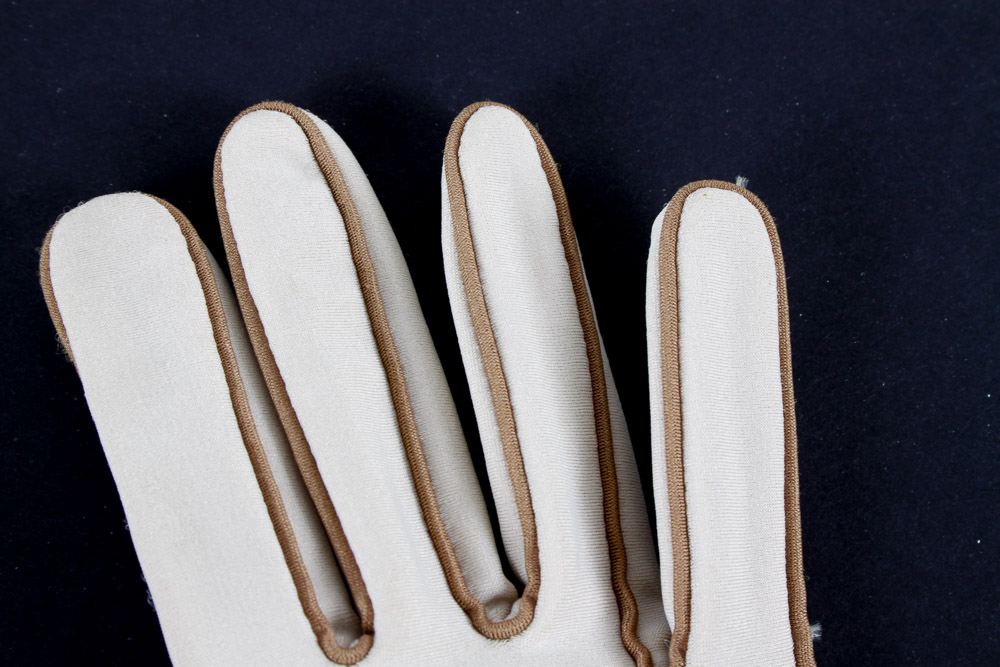 Cream and Brown Women's Gloves