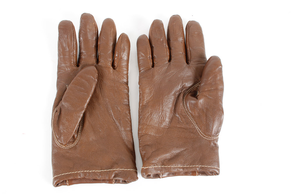 His and Hers Brown Leather Gloves
