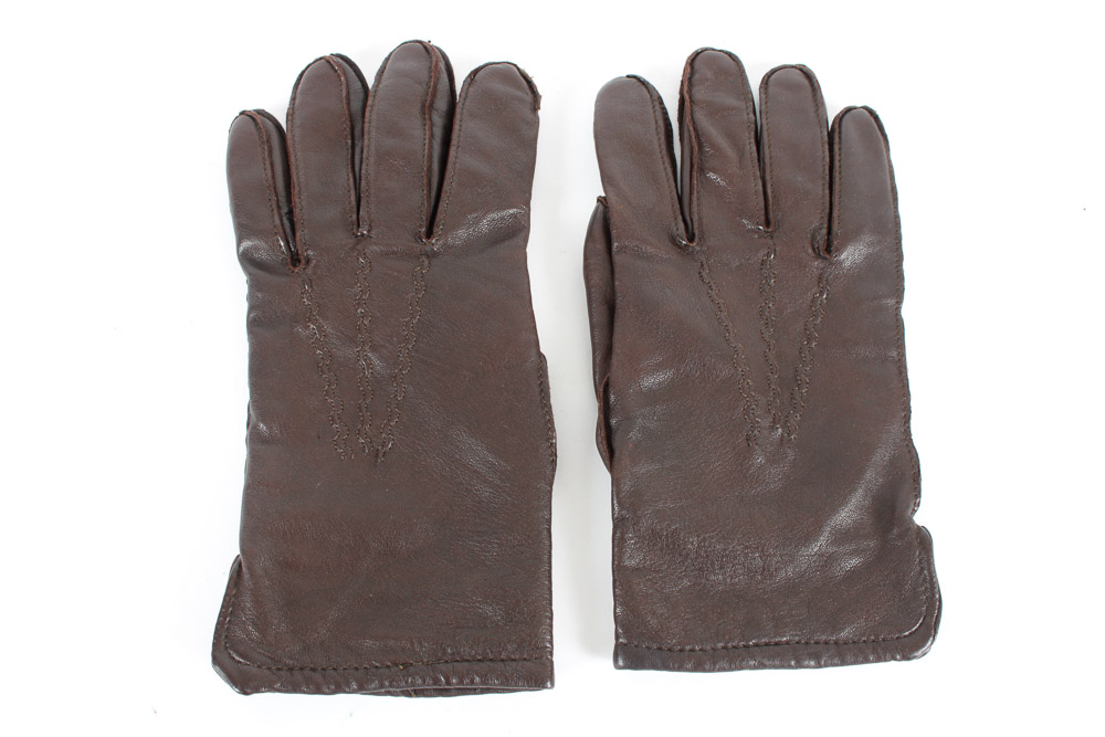 His and Hers Brown Leather Gloves