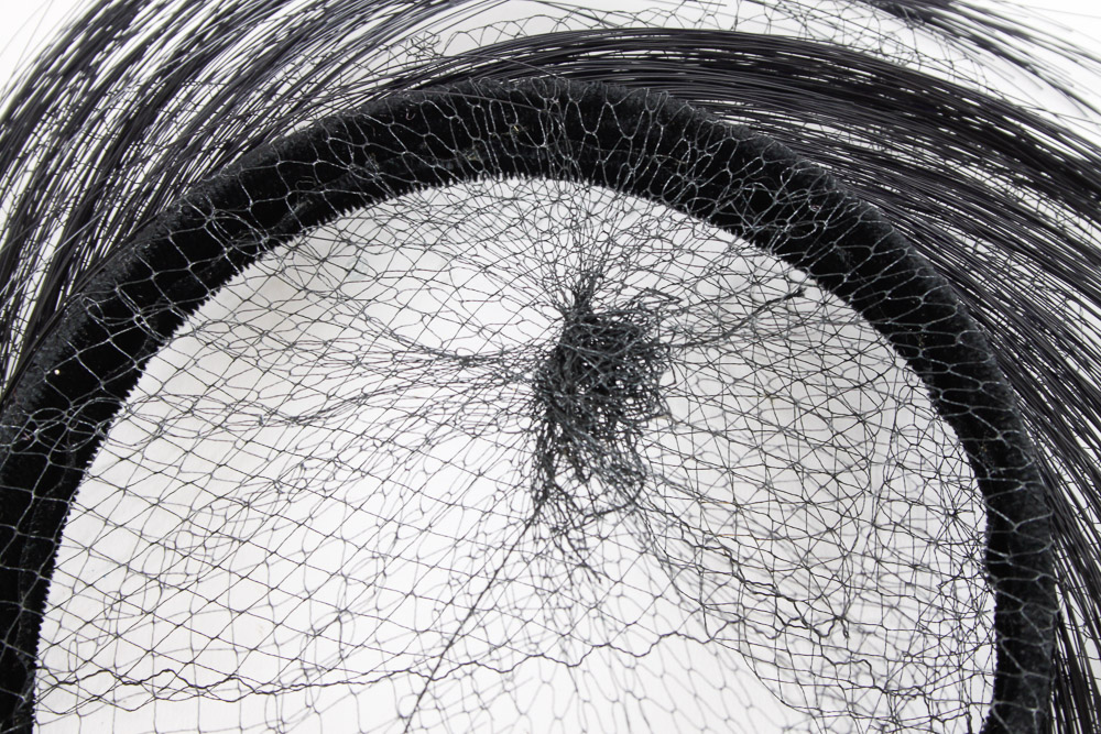 Trio of Vintage Fascinator Hats and Hat Box