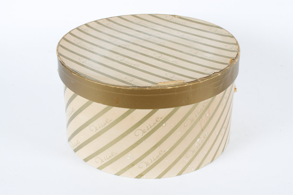 Trio of Vintage Fascinator Hats and Hat Box