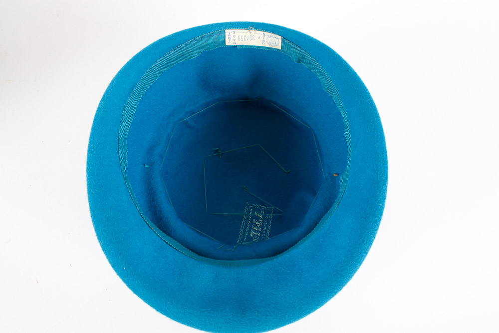 Four Vintage Wool Hats and Hat Box