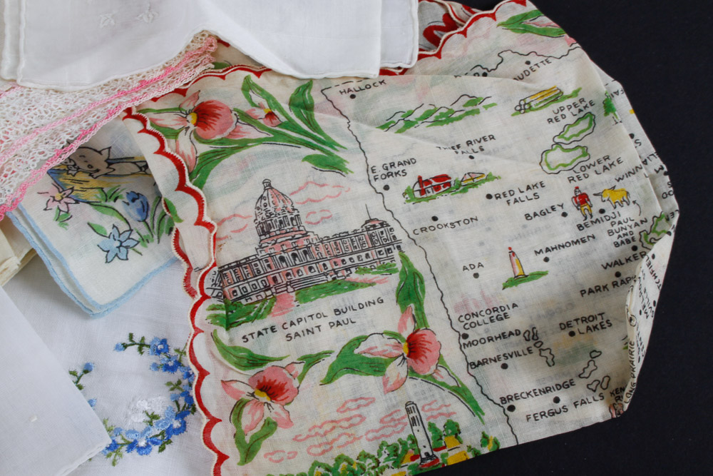 Vintage Embroidered Handkerchiefs and Fans