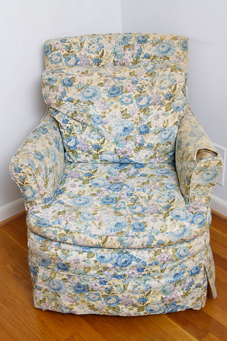 Vintage Armchair and Ottoman
