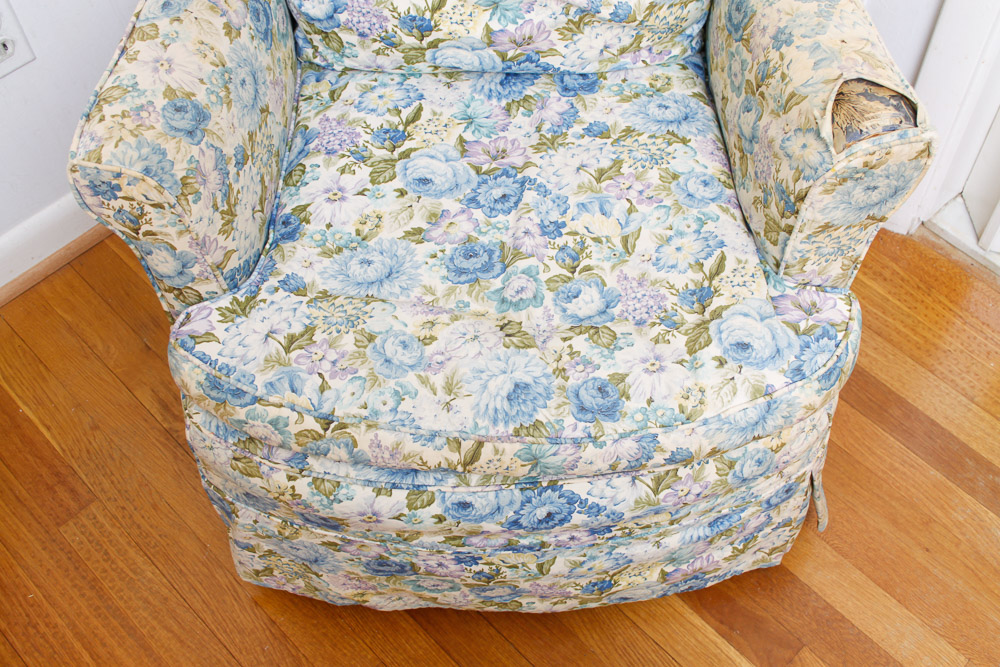 Vintage Armchair and Ottoman