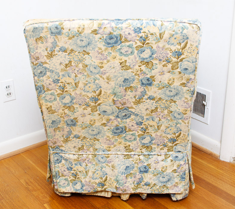 Vintage Armchair and Ottoman