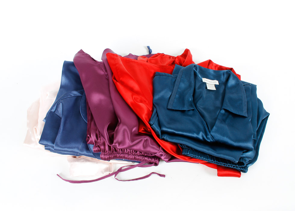 Six Satin Pajama Sets