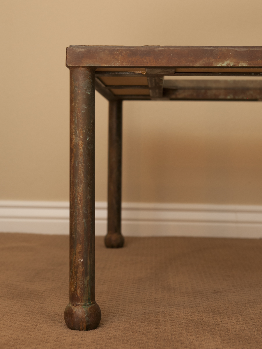 Glass and Stone Top Coffee Table