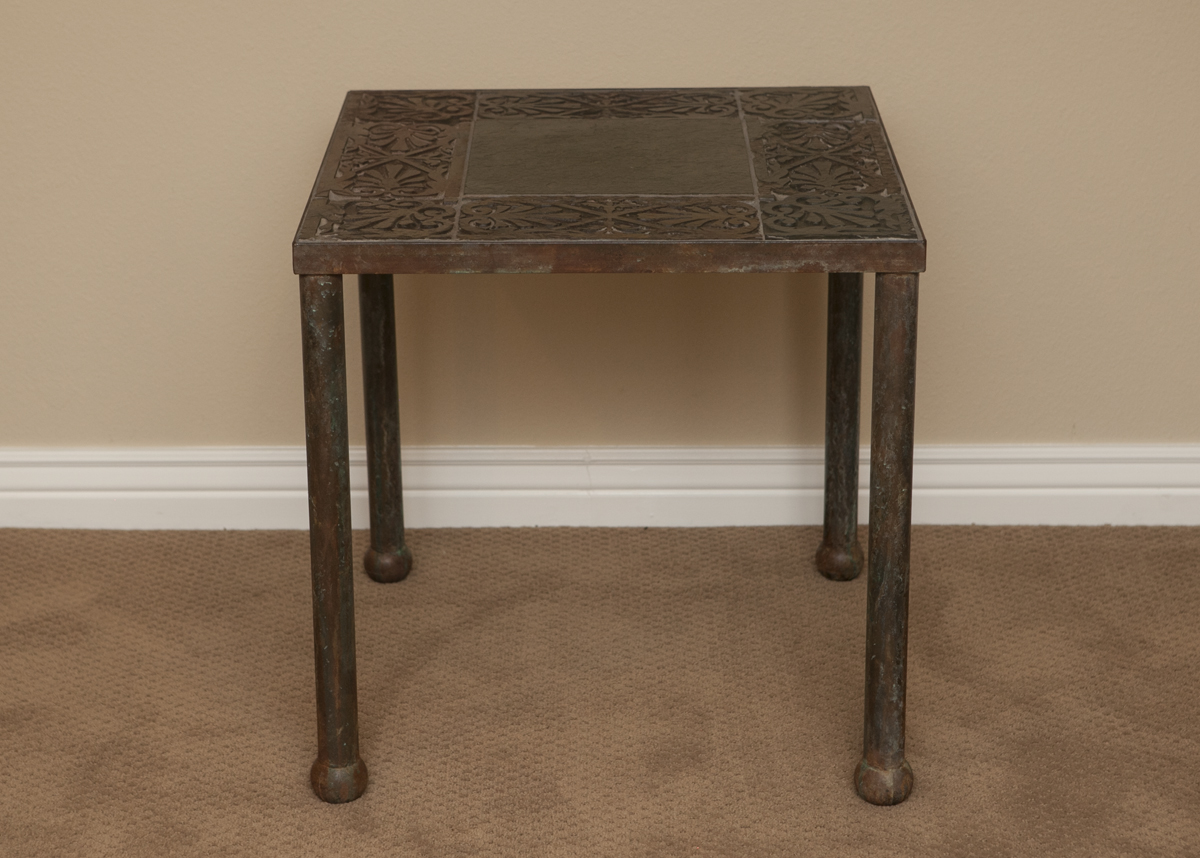 Glass and Stone Top Side Table by Sean Fox