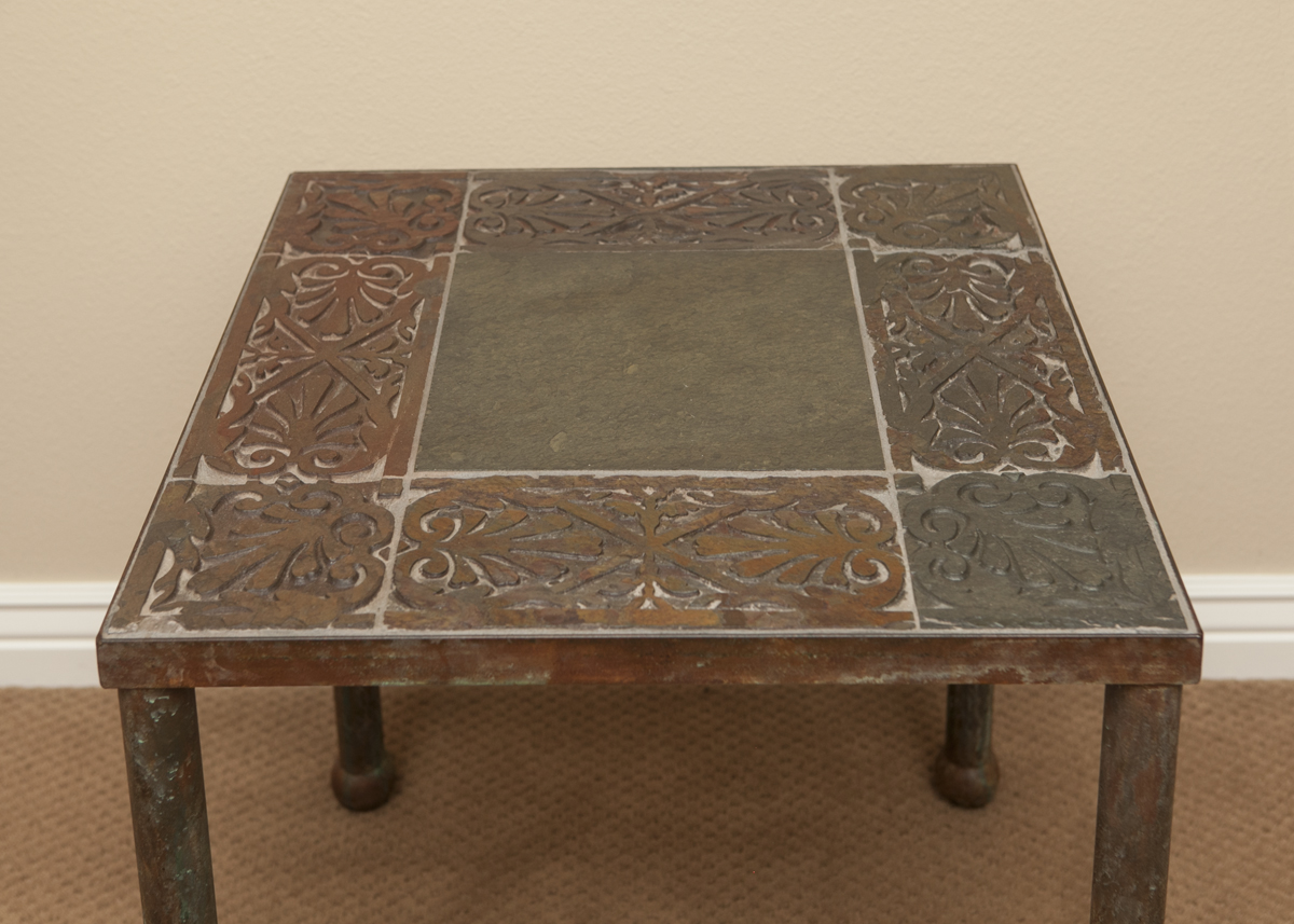 Glass and Stone Top Side Table by Sean Fox