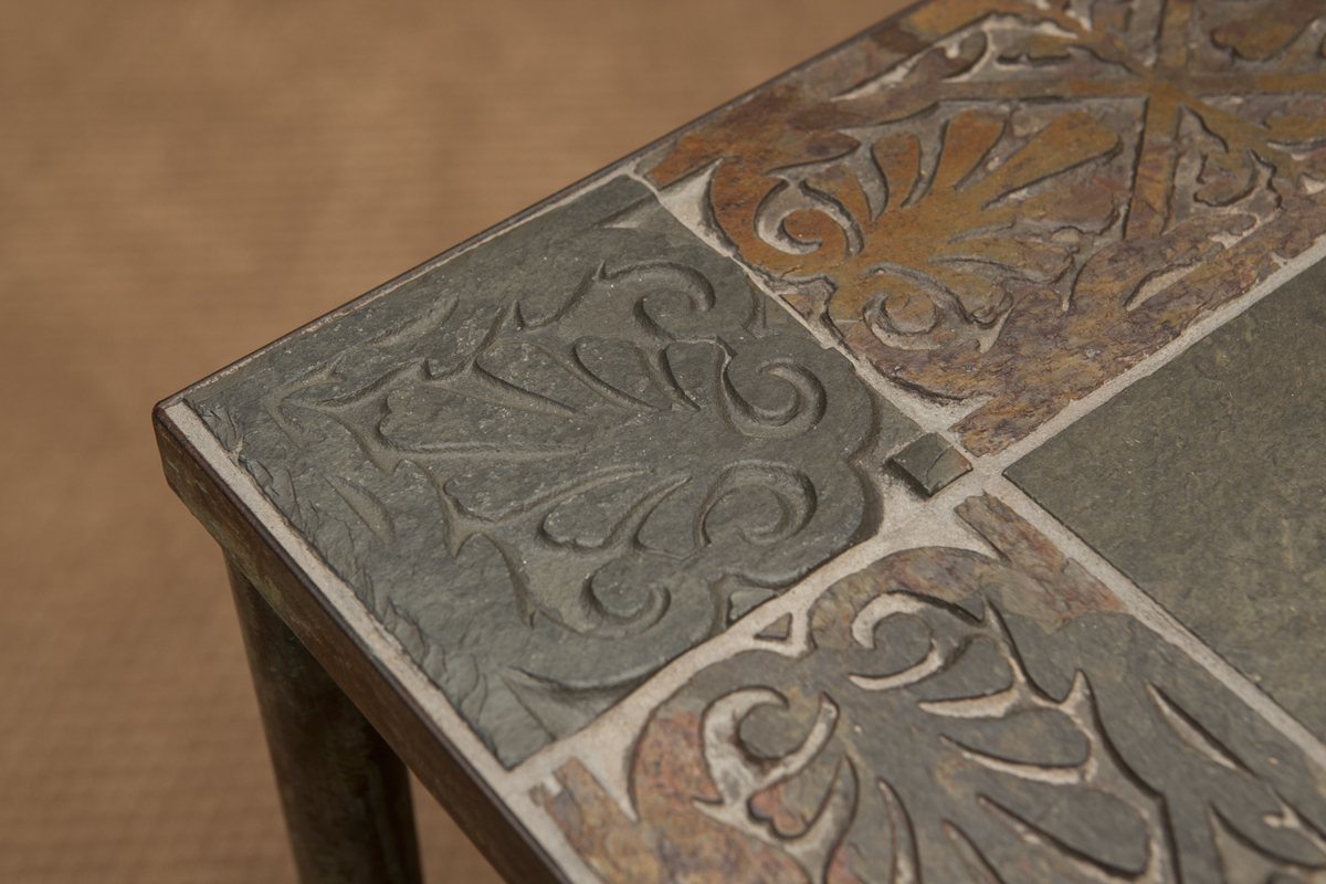 Glass and Stone Top Side Table by Sean Fox