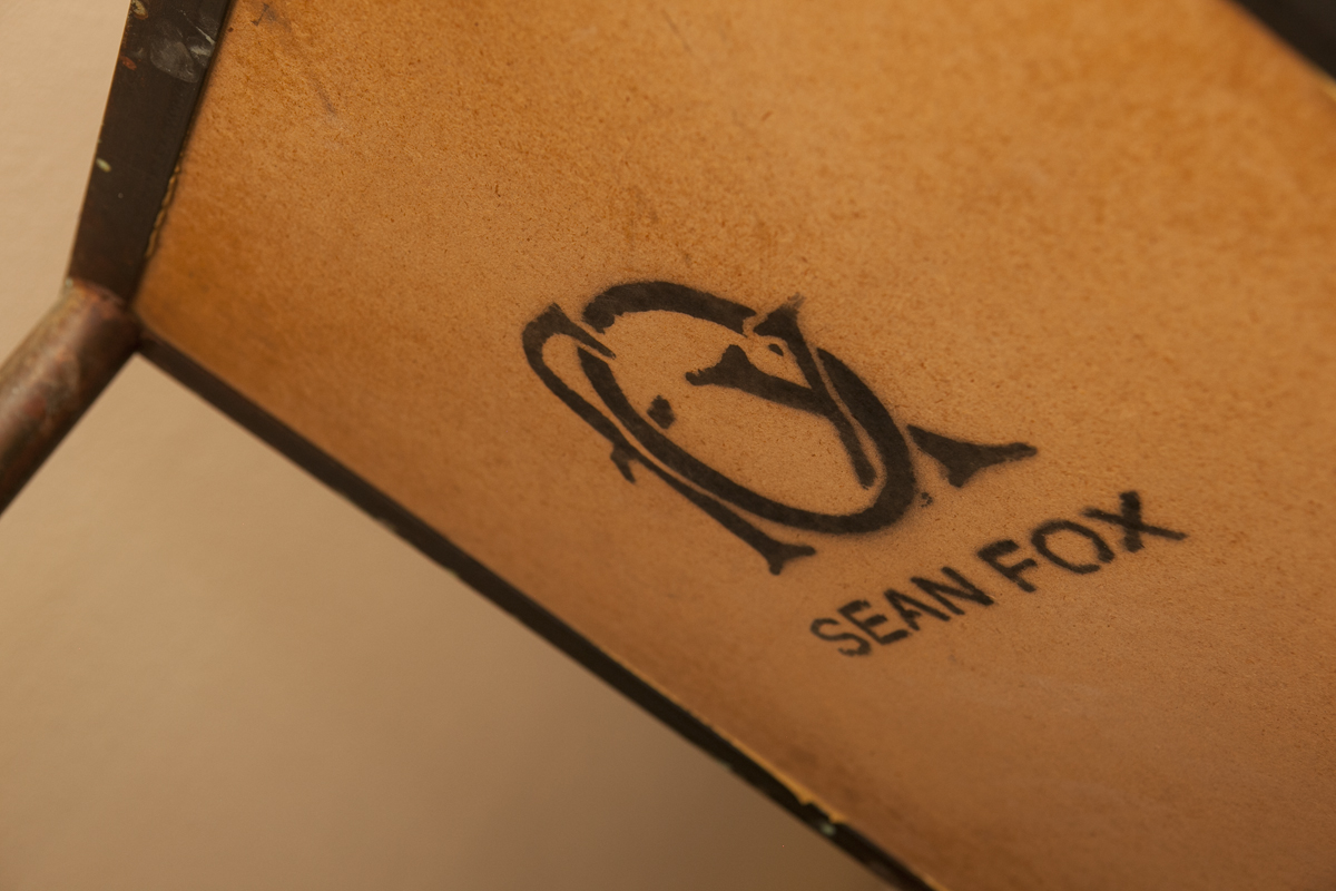 Glass and Stone Top Side Table by Sean Fox