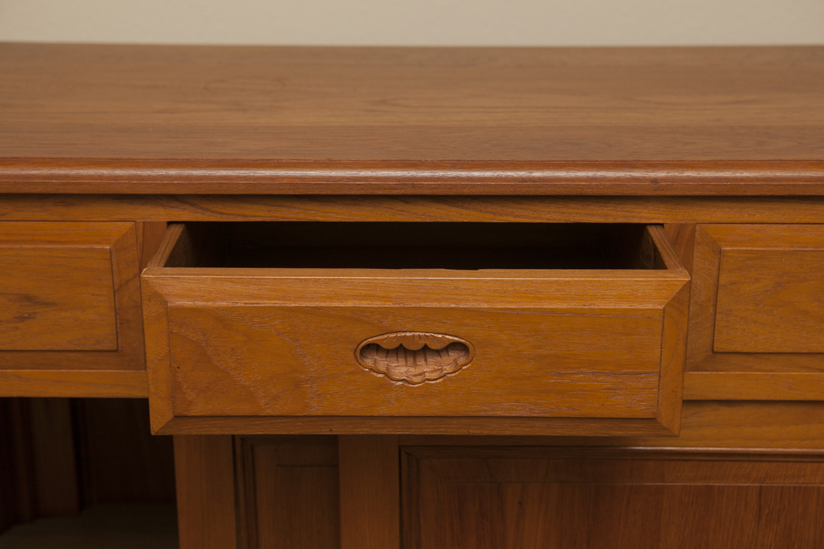 Teak Wood Bar With Matching Stools